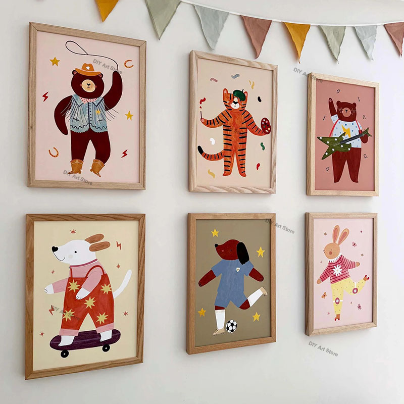 Baby Nursery Design - Funny Cartoon Animal Nursery Wall Art