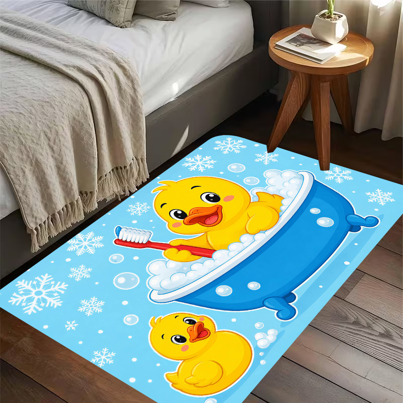 Baby Nursery Rug - Cute Yellow Duck Bath Flannel Mat,