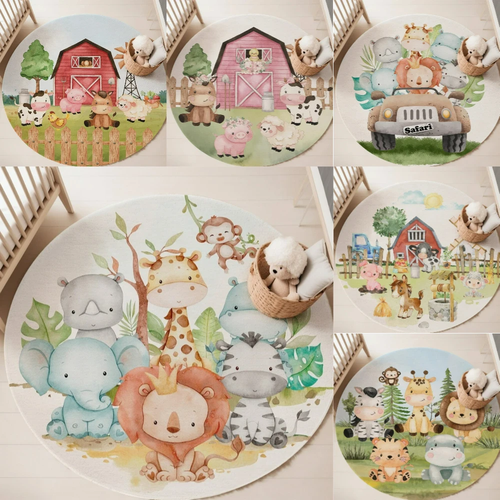 Baby Nursery Rug - Woodland Animals Nursery Rug for Living