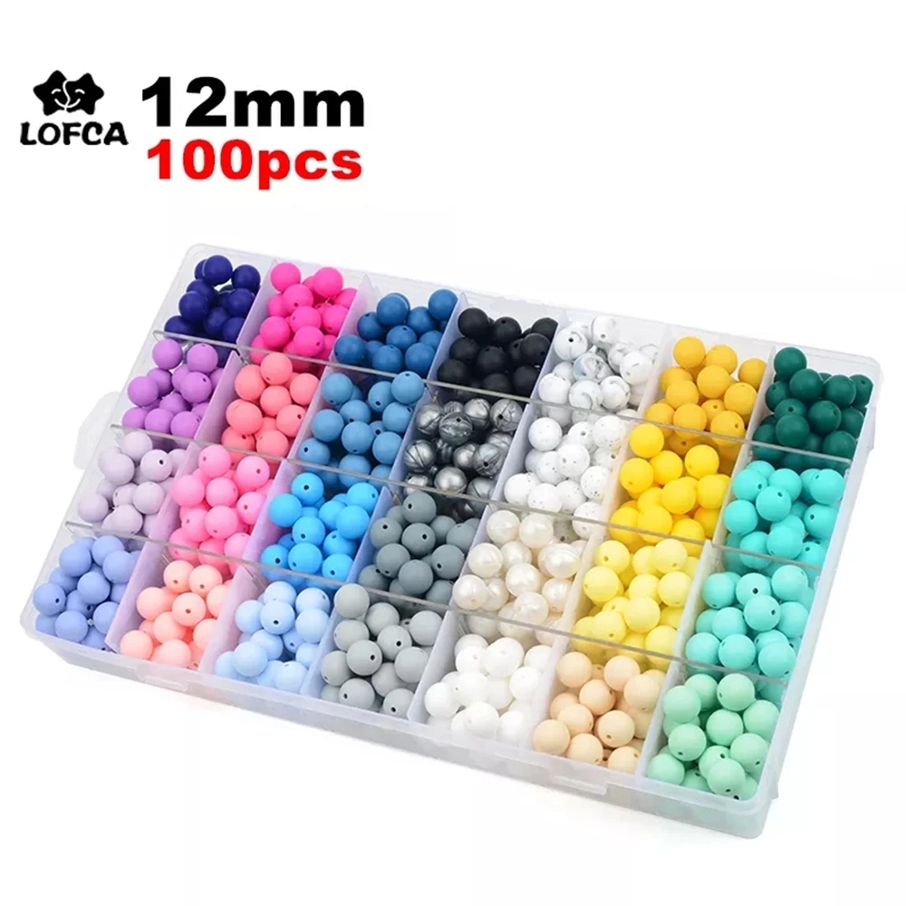 Baby Food Processor - LOFCA 12mm 100pcs Silicone Beads Round