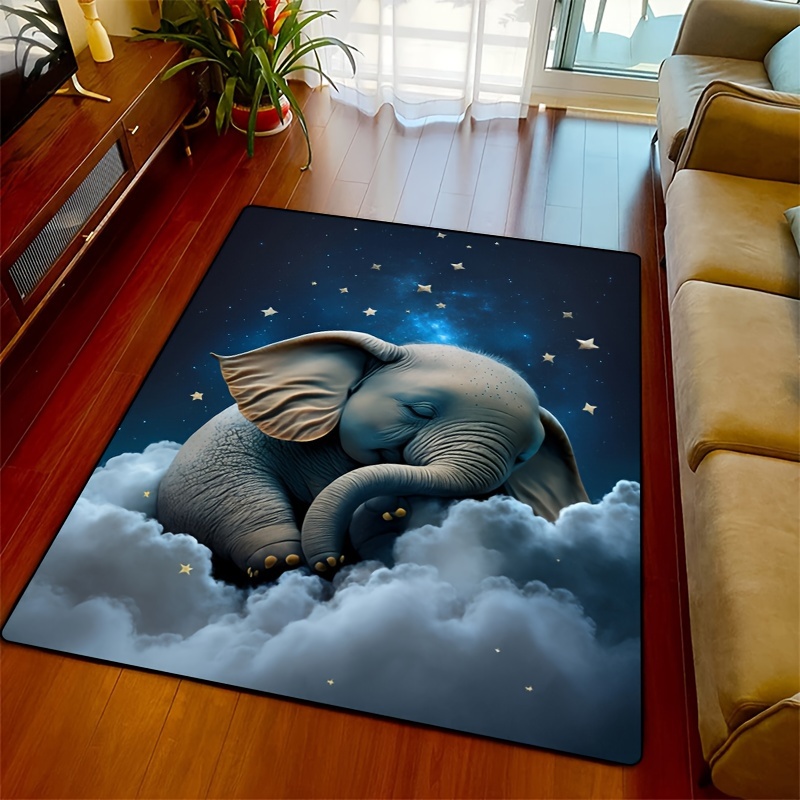 Baby Nursery Rug - Dreamy Elephant Rug for Nursery |