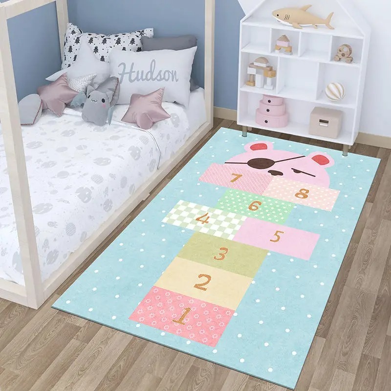 Baby Nursery Light - Light Gray Children's Hopscotch Carpet for