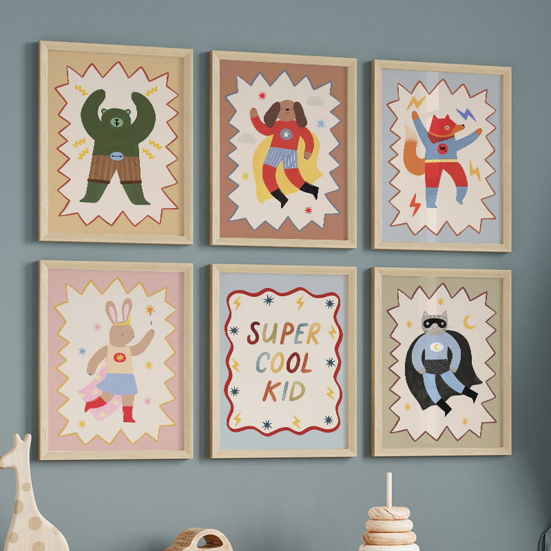 Baby Nursery Design - Funny Cartoon Super Cool Kid Nursery