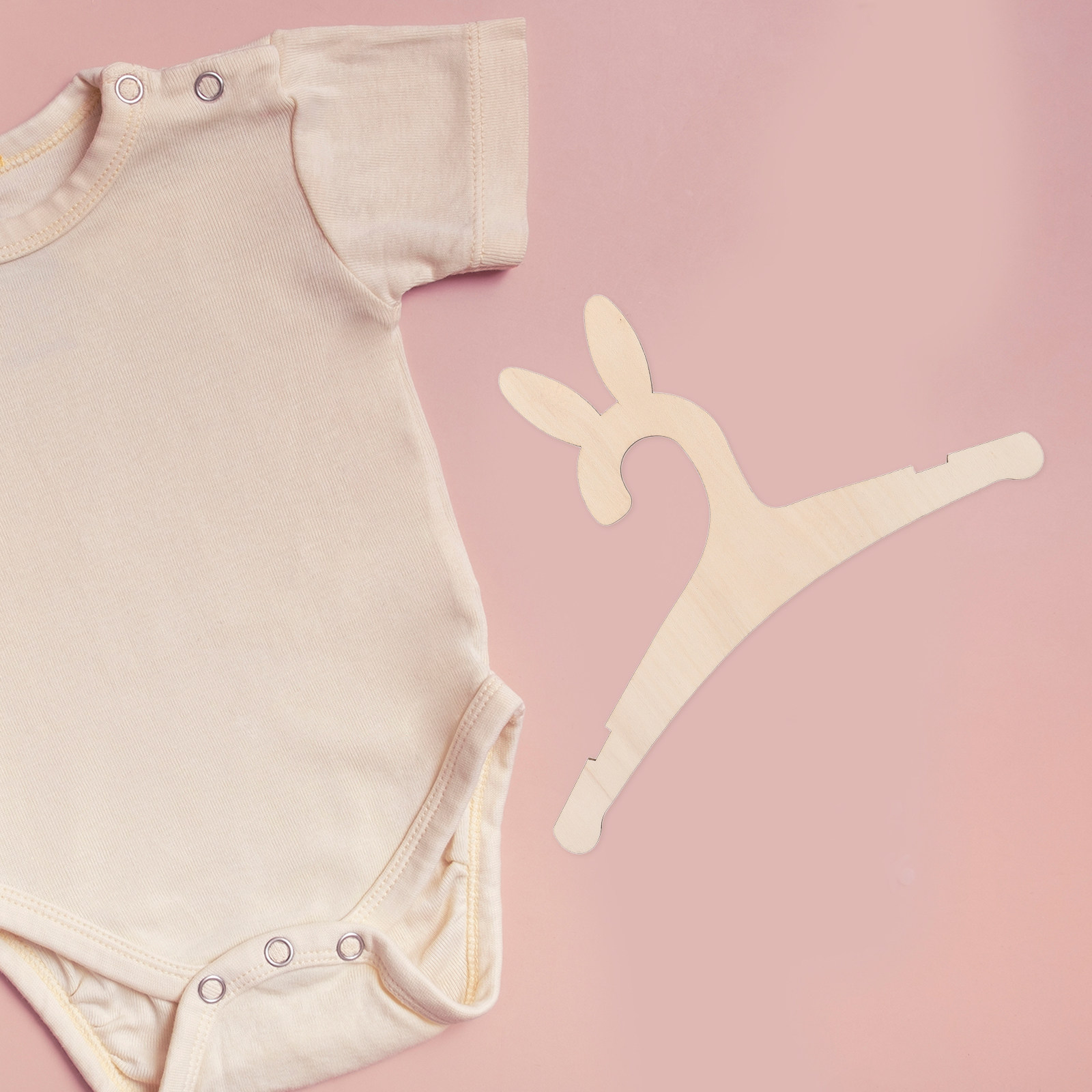 Baby Nursery Decor - 5Pcs DIY Wooden Baby Clothes Hangers