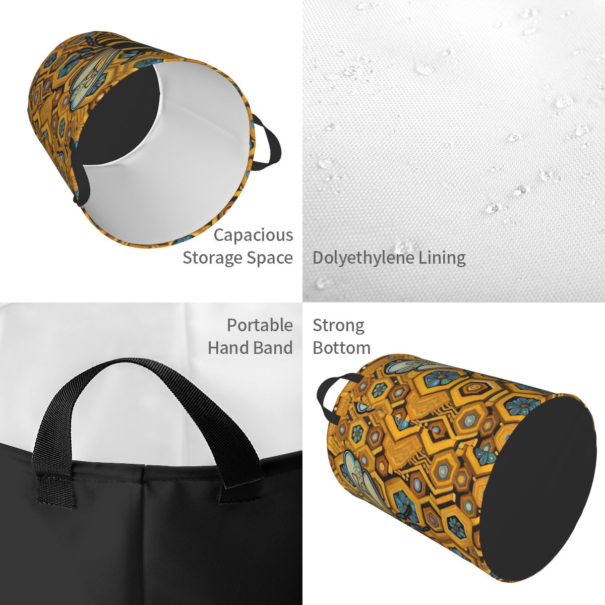 Bee And Honeycomb Print Laundr - Baby Nursery Hamper review and price