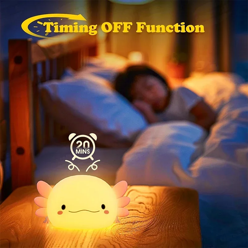 Cute Axolotl Night Light Silic - Baby Nursery Light review and price