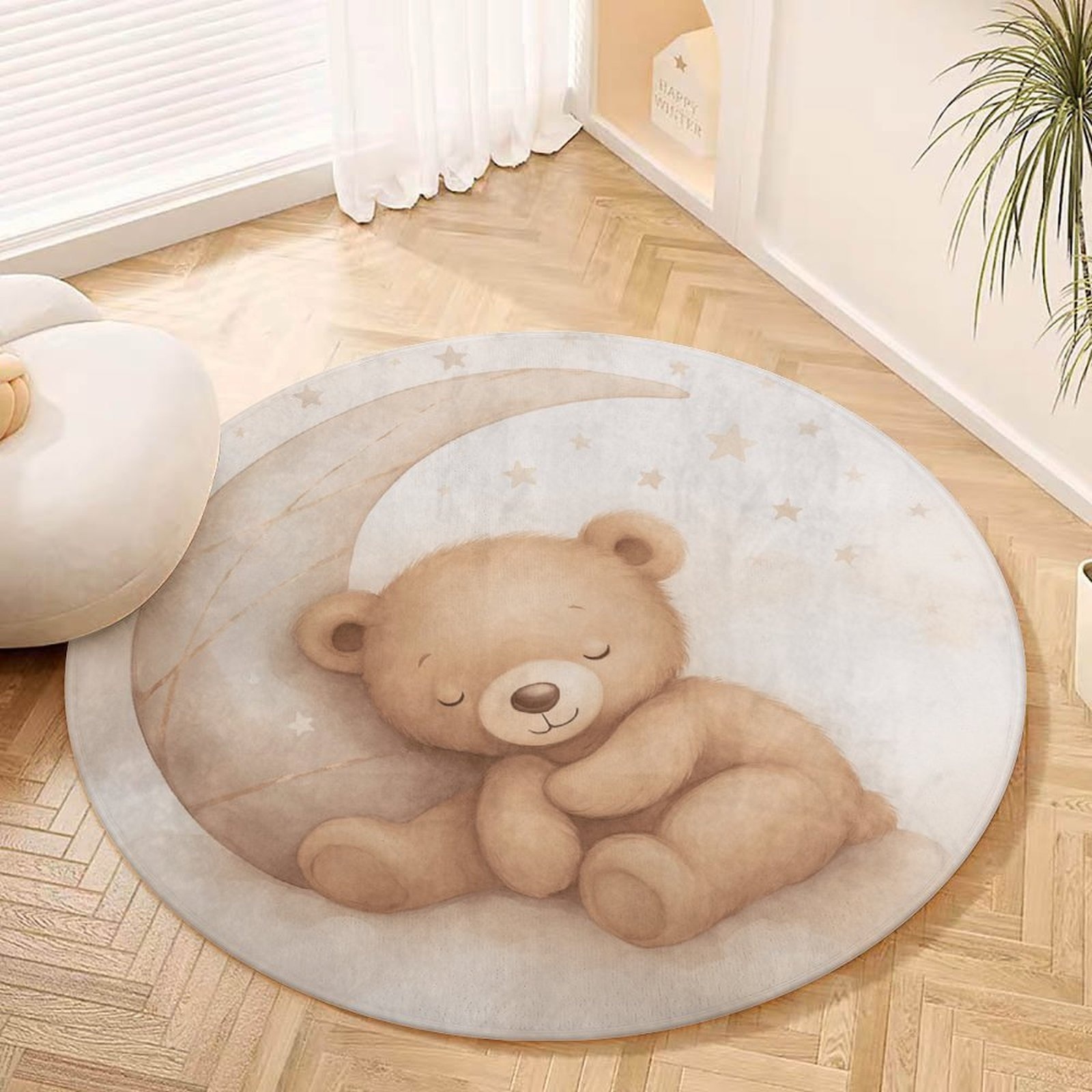 Adorable Teddy Bear Moon Plush - Baby Nursery Rug review and price