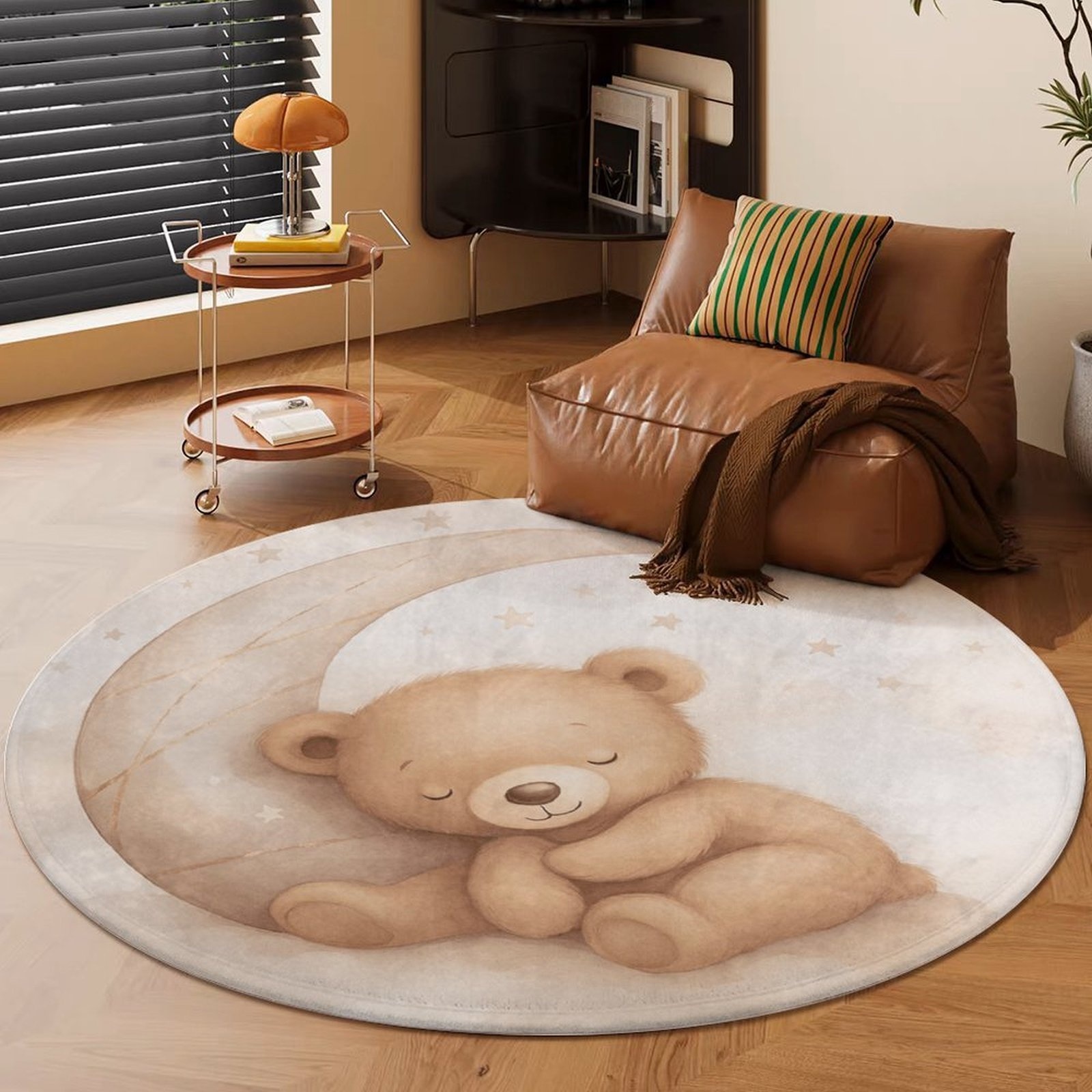 Adorable Teddy Bear Moon Plush - Baby Nursery Rug review and price