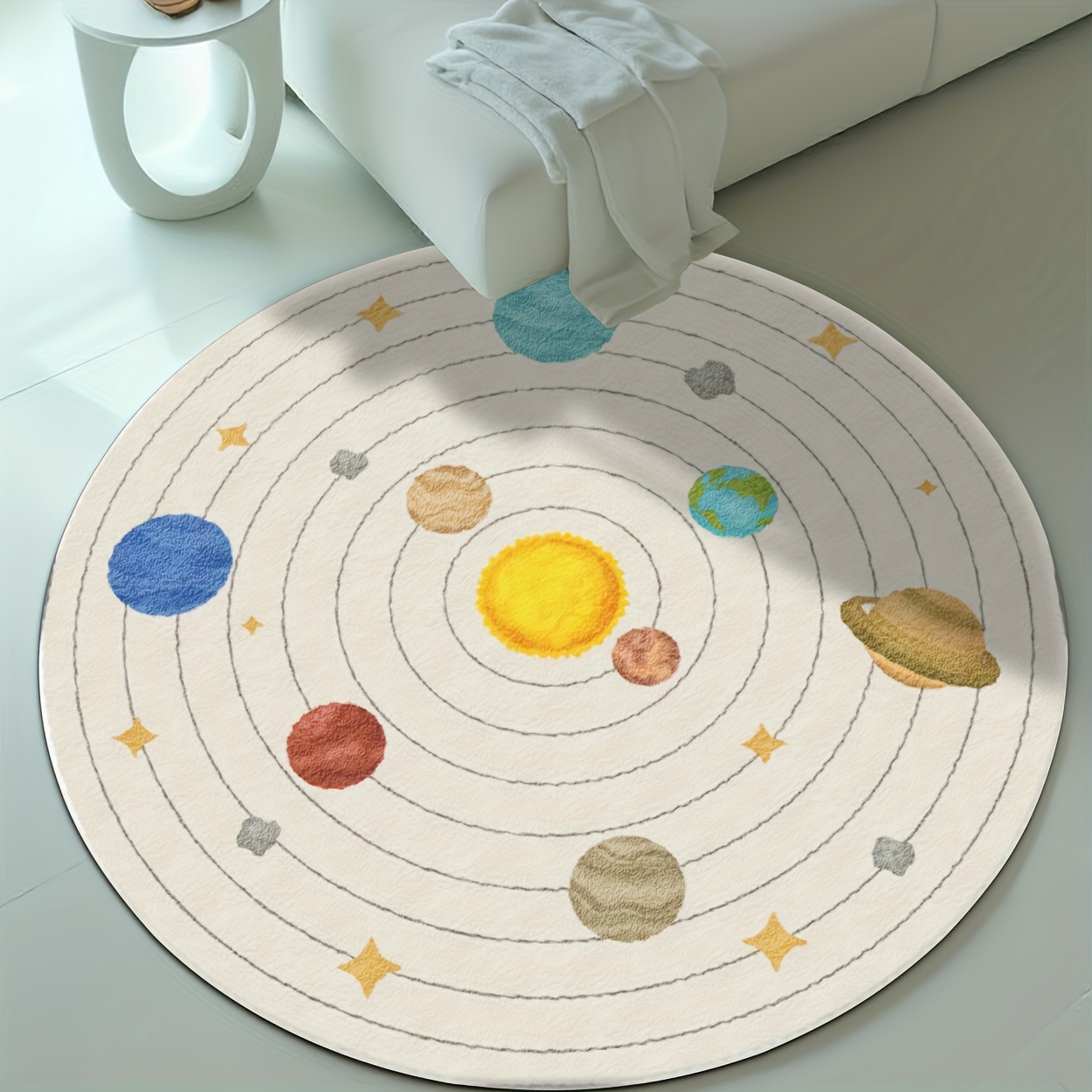 Cute Round Solar System Planet - Baby Nursery Rug review and price