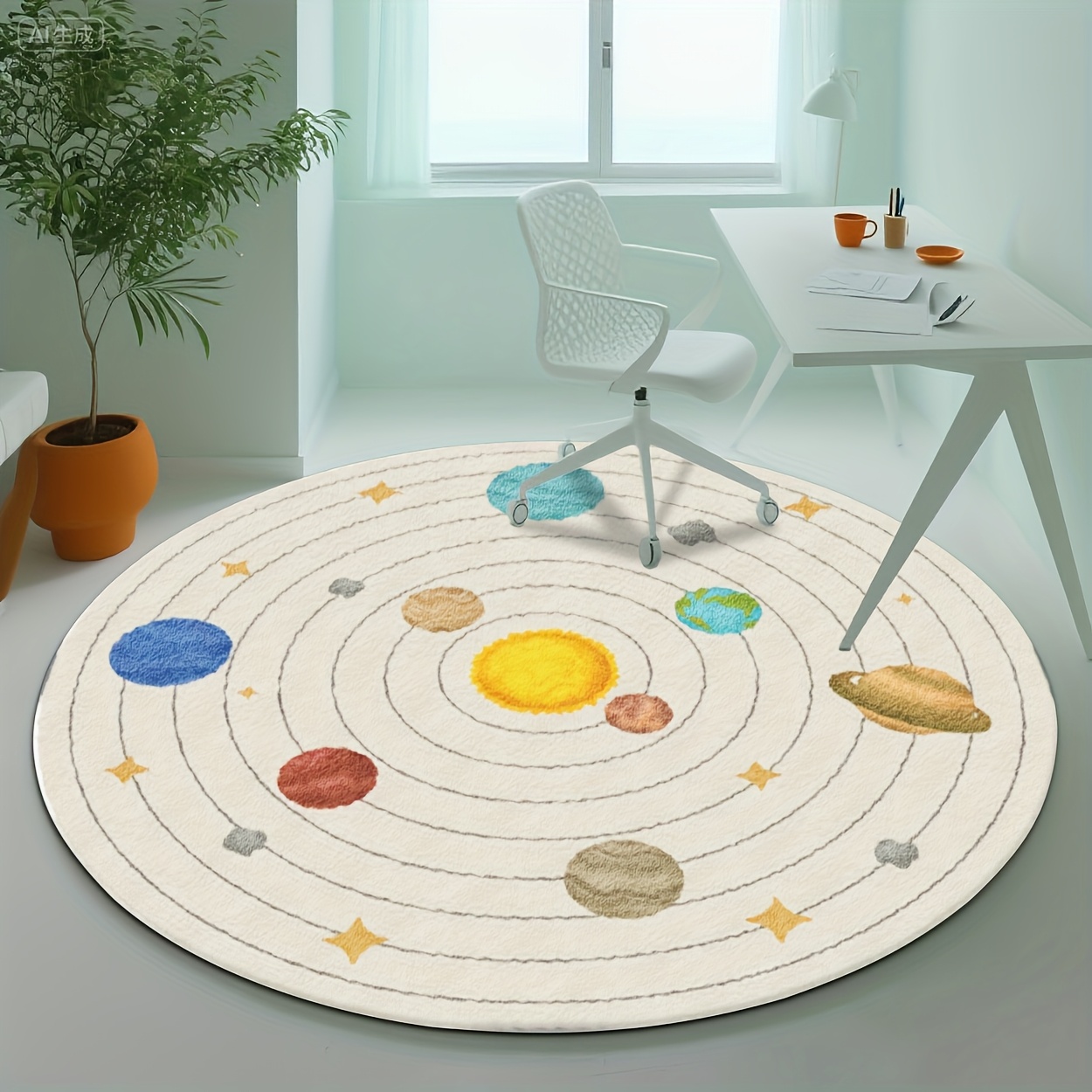 Cute Round Solar System Planet - Baby Nursery Rug review and price