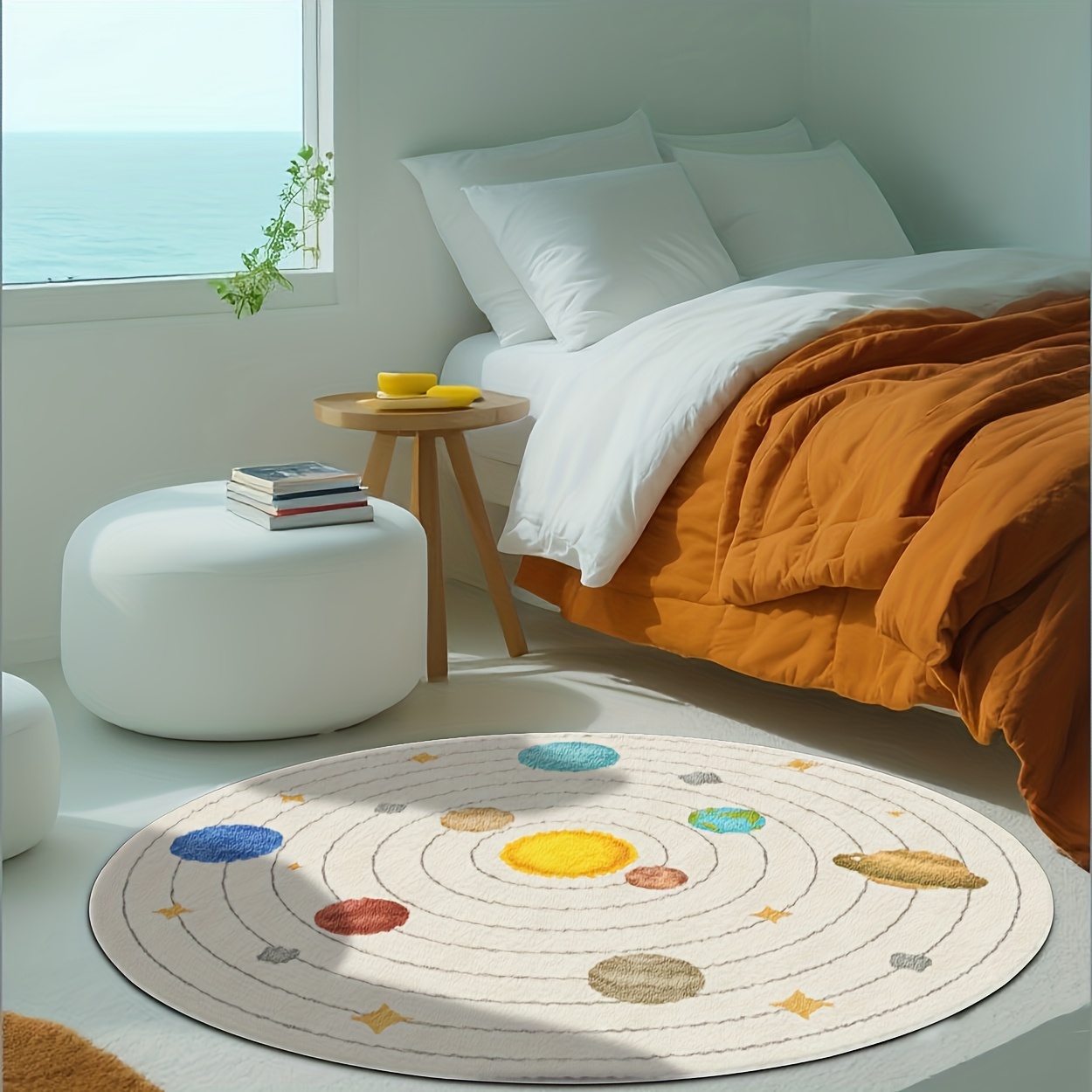 Cute Round Solar System Planet - Baby Nursery Rug review and price