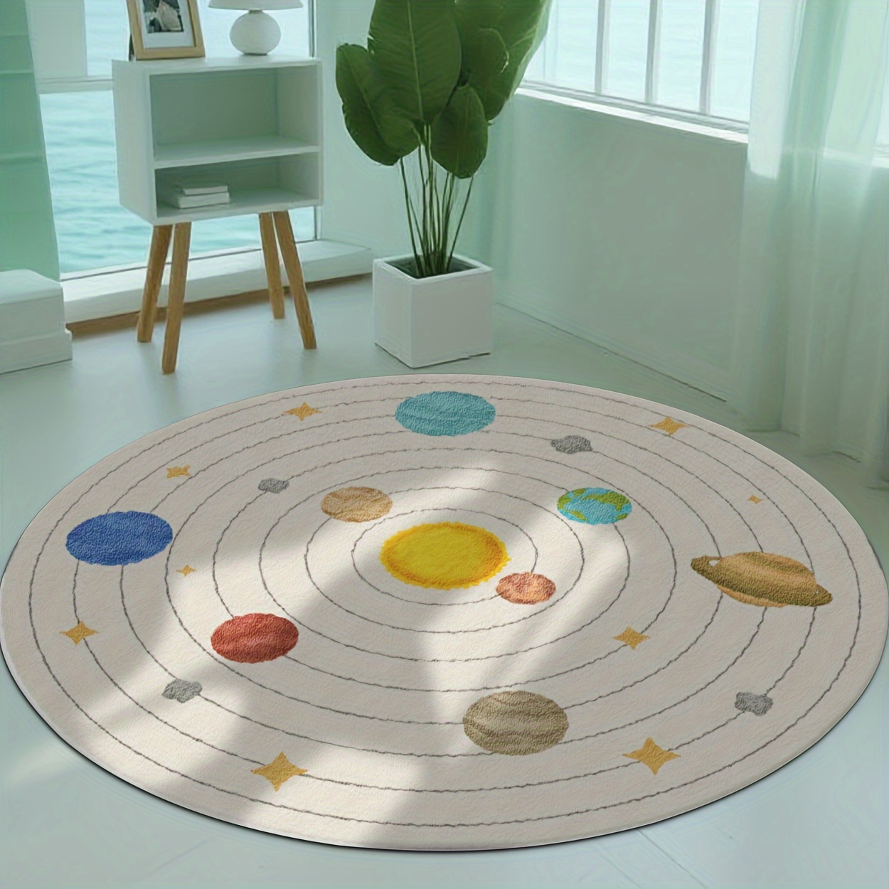 Cute Round Solar System Planet - Baby Nursery Rug review and price