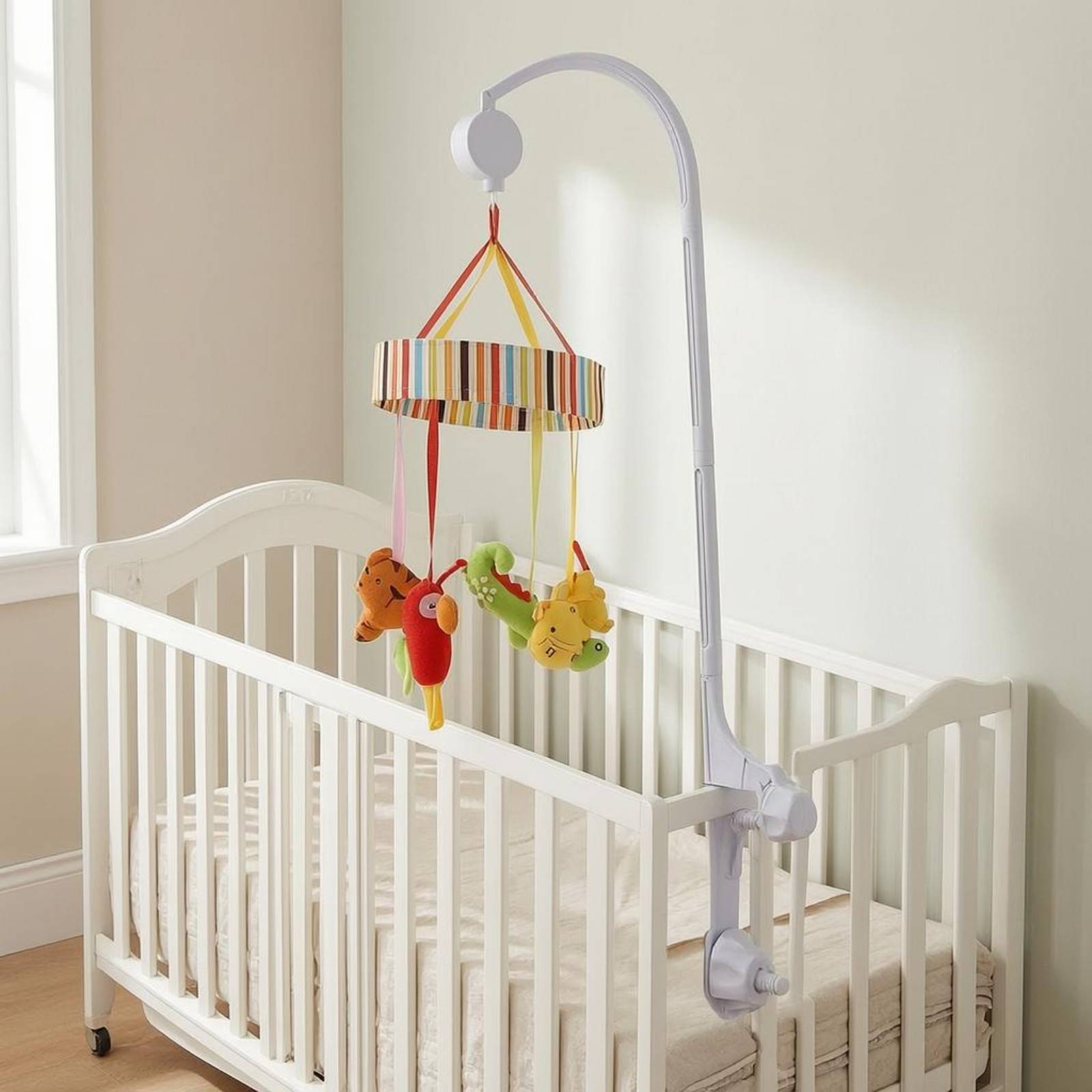 Baby Crib Mobile Stand White C - Baby Nursery Decor review and price
