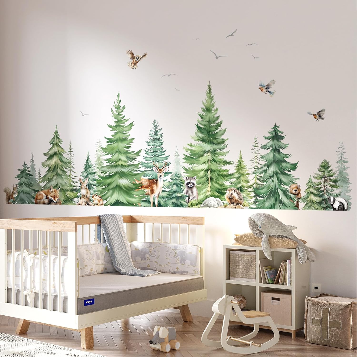 Large Watercolor Pine Tree Ani - Baby Nursery Design review and price