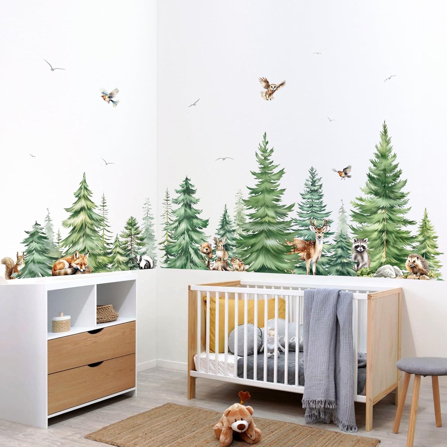 Large Watercolor Pine Tree Ani - Baby Nursery Design review and price
