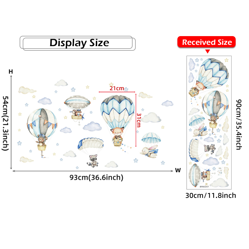 Cartoon Cute Animals Hot Air B - Baby Nursery Design review and price
