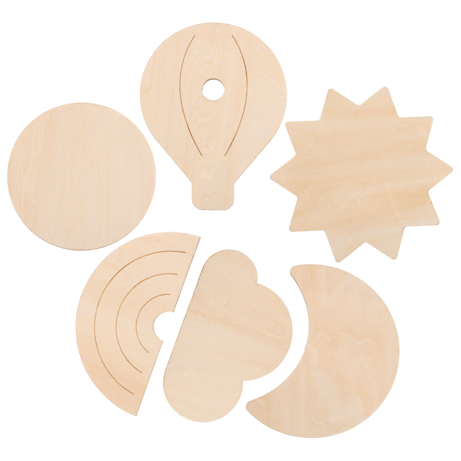 6Pcs Wooden Hot Air Balloon Wa - Baby Nursery Hot Air Balloon Theme review and price
