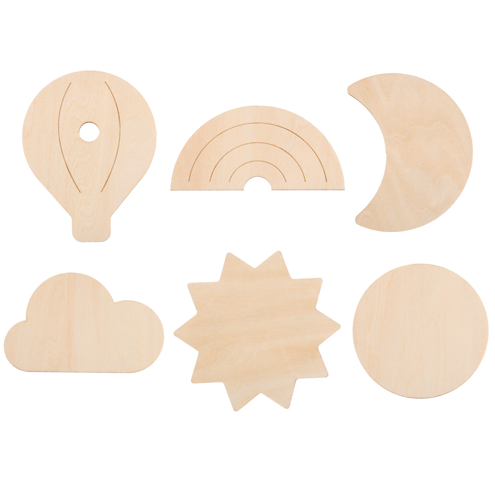 6Pcs Wooden Hot Air Balloon Wa - Baby Nursery Hot Air Balloon Theme review and price