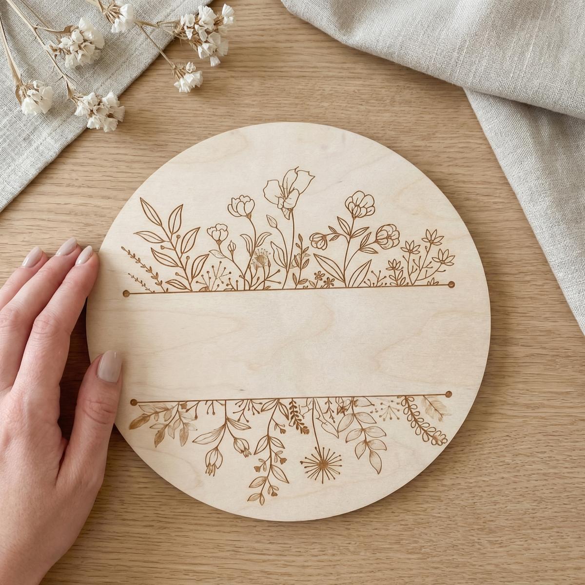 Personalized Floral Round Wood - Baby Nursery Decor review and price