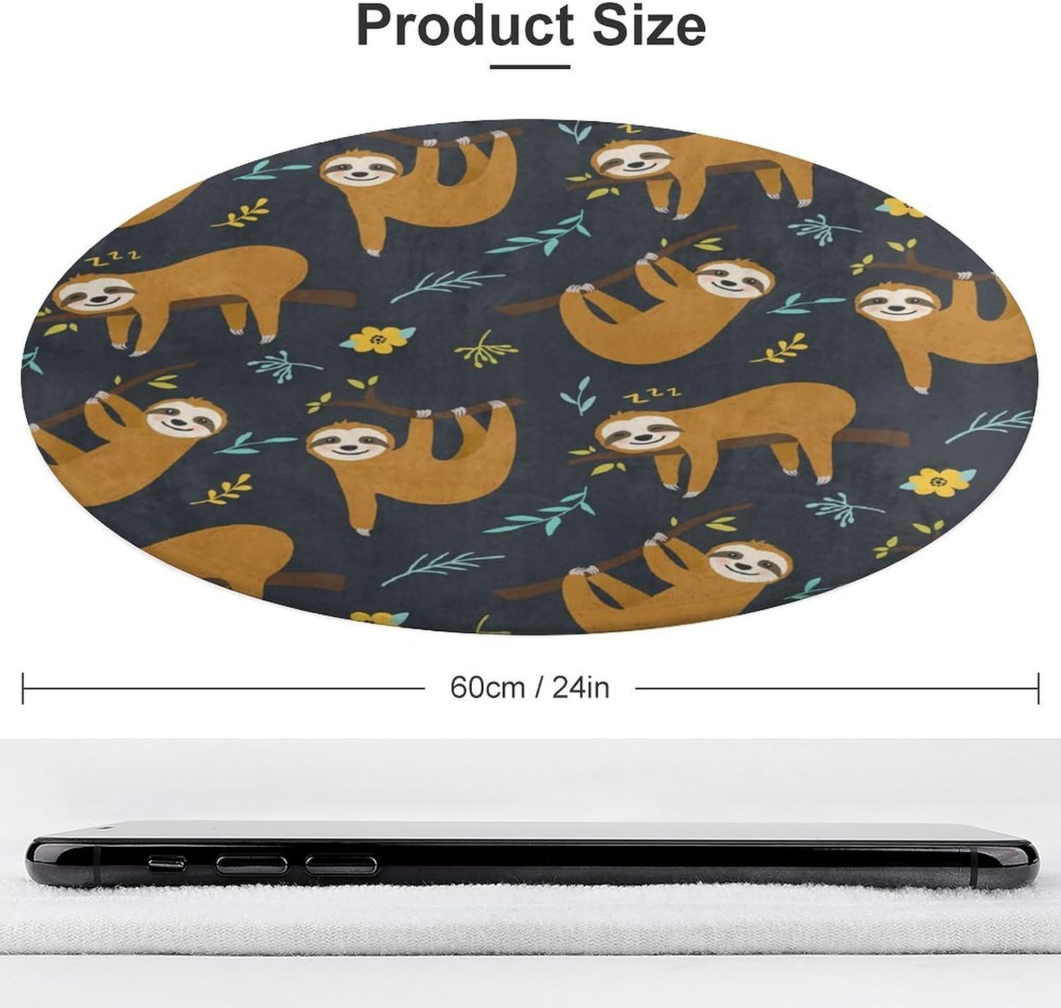 Cute Sloth Jungle Pattern Roun - Baby Nursery Jungle Rug review and price