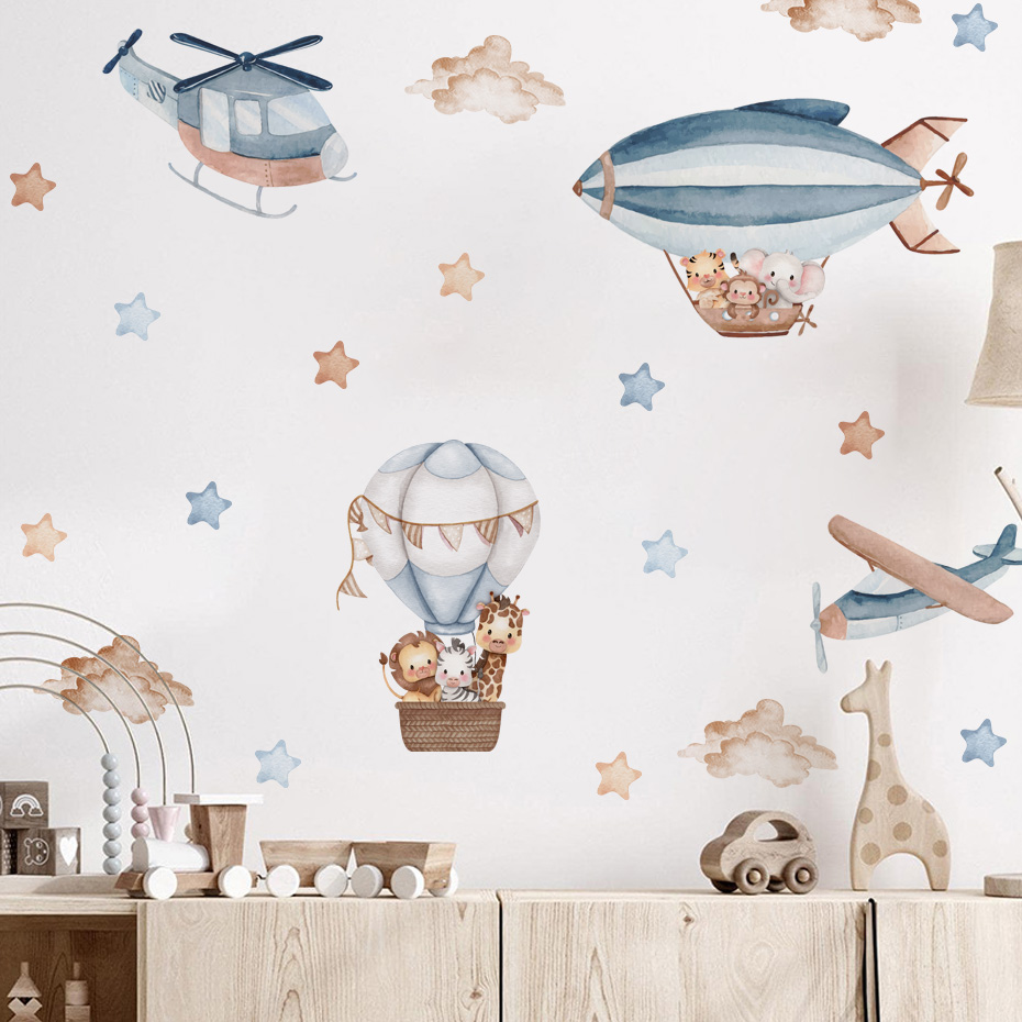 Watercolor Animals Hot Air Bal - Baby Nursery Design review and price