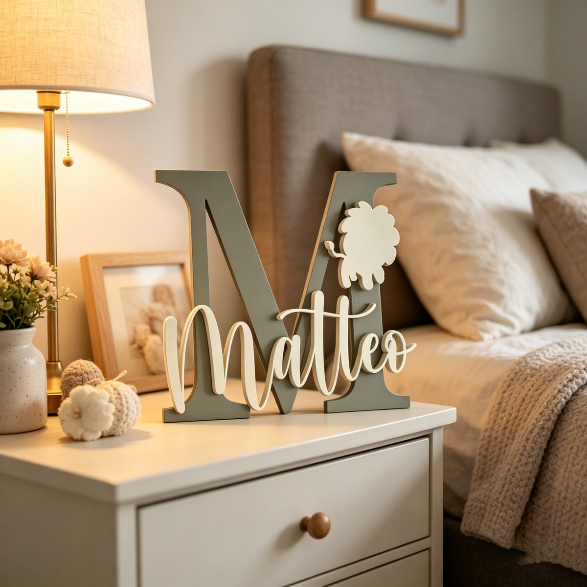 1Pc Custom Lion Name & Initial - Baby Nursery Decor review and price