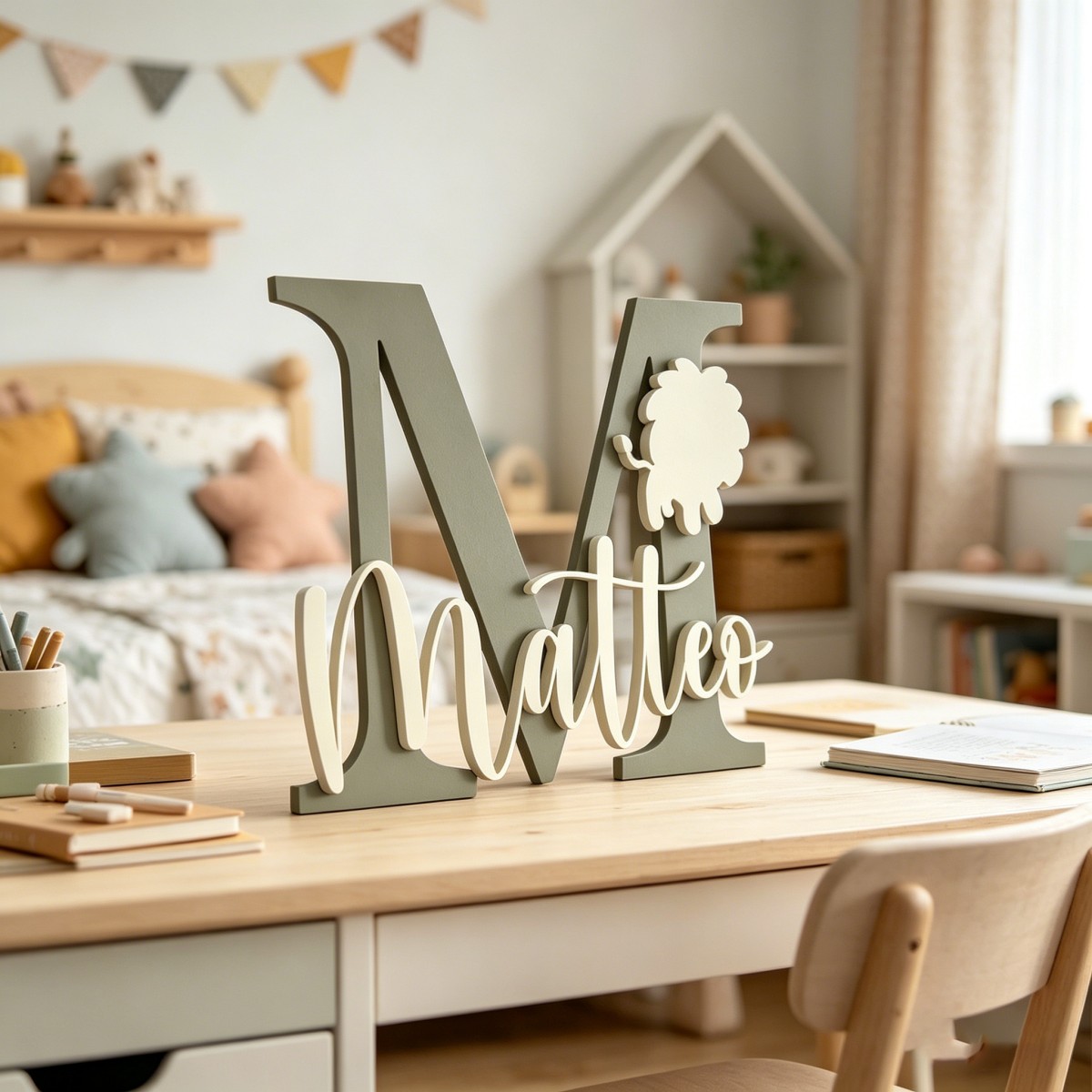 1Pc Custom Lion Name & Initial - Baby Nursery Decor review and price