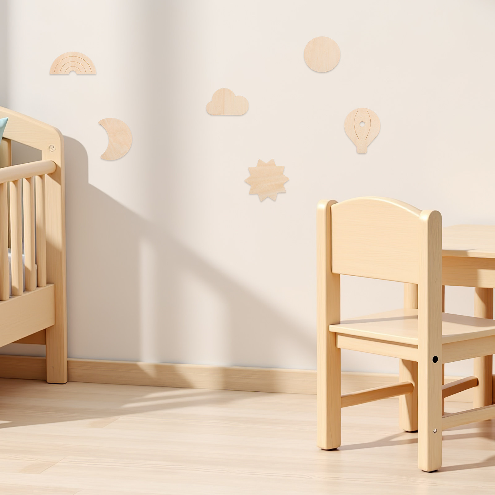 6Pcs Wood Wall Stickers Hot Ai - Baby Nursery Hot Air Balloon Theme review and price