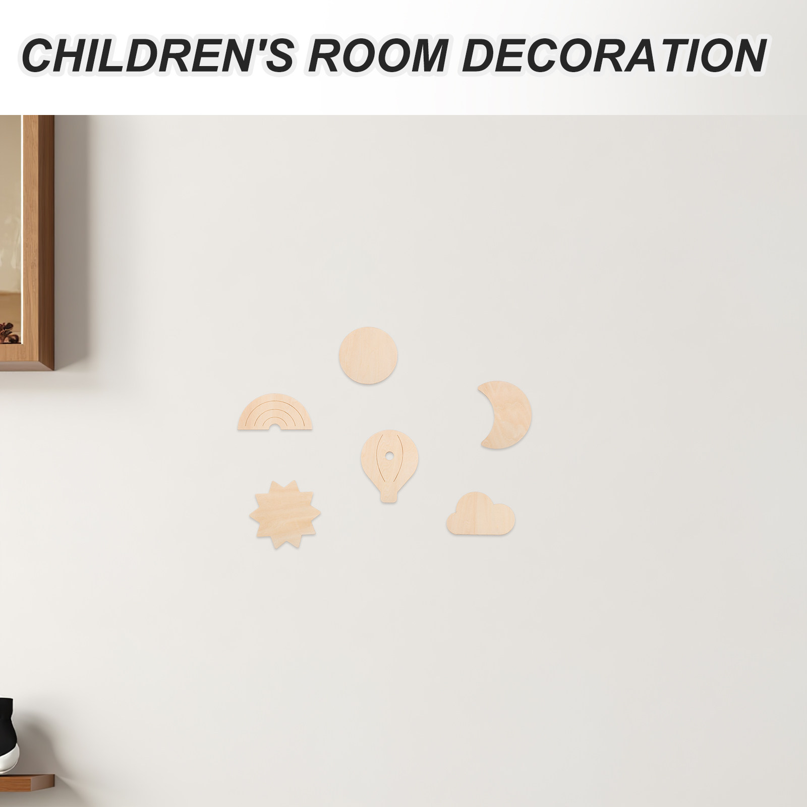6Pcs Wood Wall Stickers Hot Ai - Baby Nursery Hot Air Balloon Theme review and price