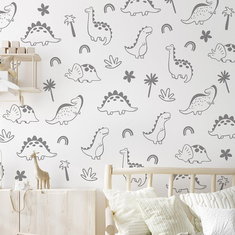 Geometric Dinosaur Tree Rainbo - Baby Nursery Design review and price