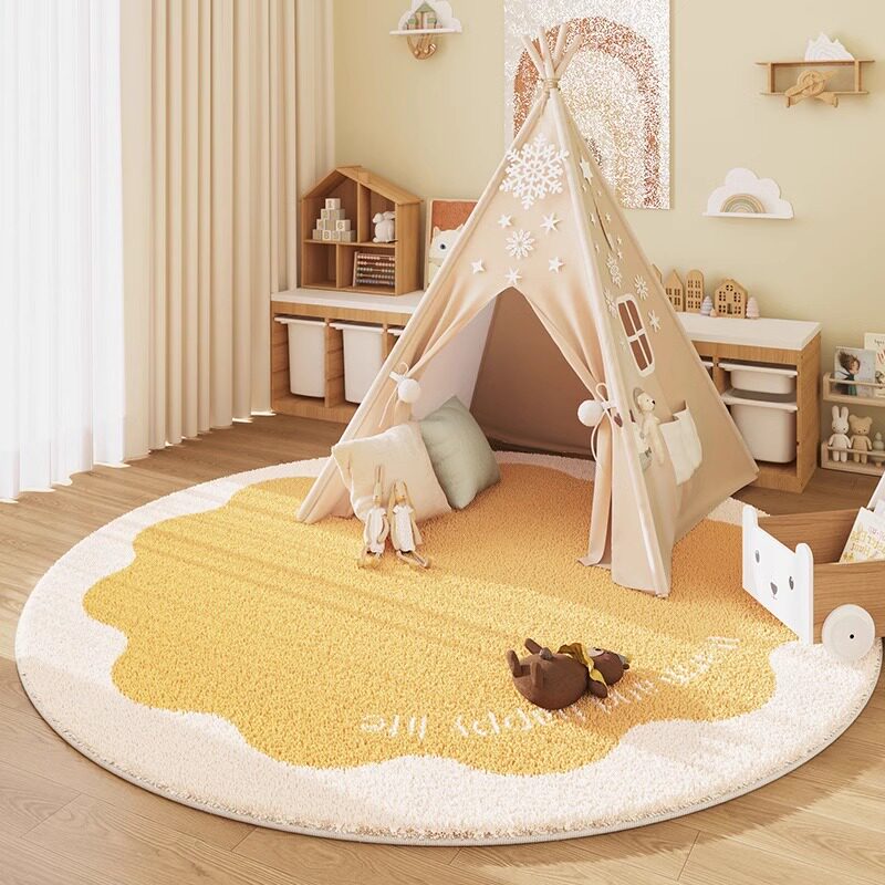 VIKAMA Cashmere-Look Round Rug - Baby Nursery Rug review and price