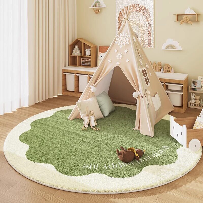 VIKAMA Cashmere-Look Round Rug - Baby Nursery Rug review and price