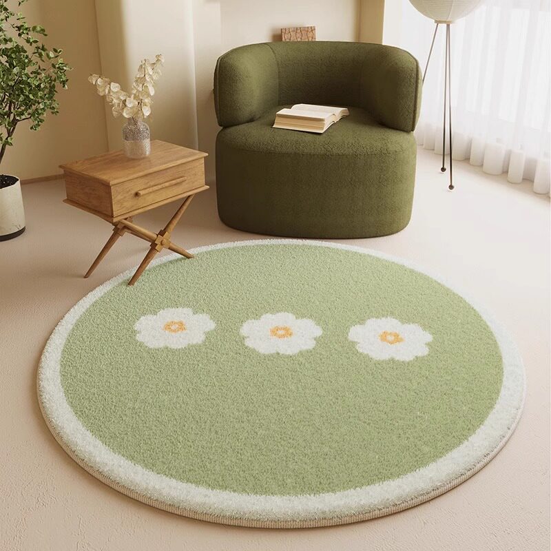 VIKAMA Cashmere-Look Round Rug - Baby Nursery Rug review and price
