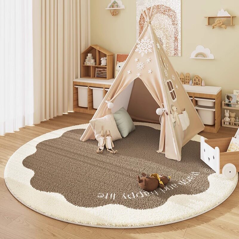 VIKAMA Cashmere-Look Round Rug - Baby Nursery Rug review and price