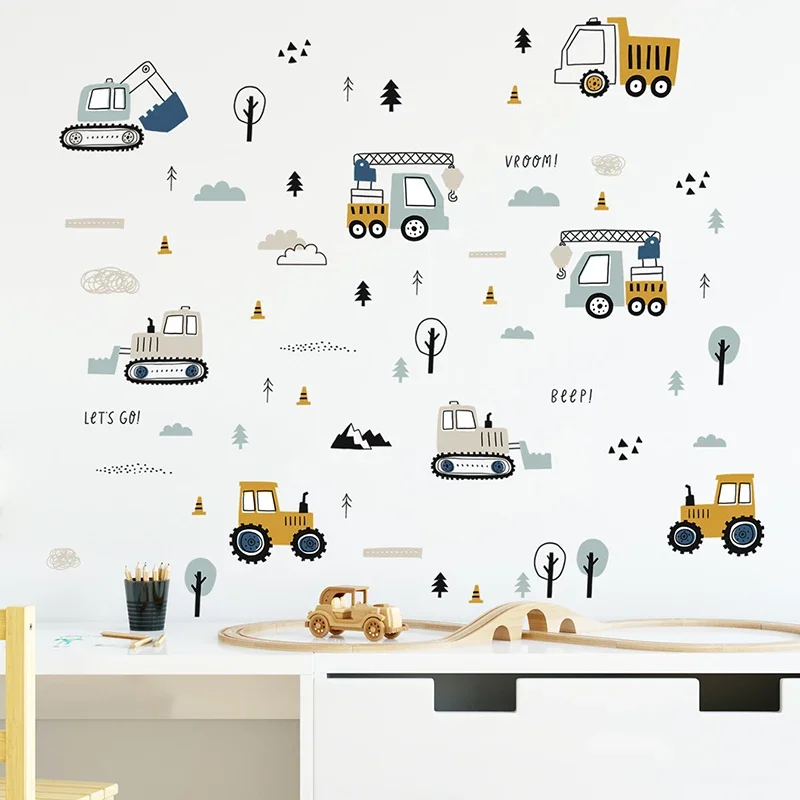 Hand Drawn Cute Cars Cargo Tru - Baby Nursery Design review and price