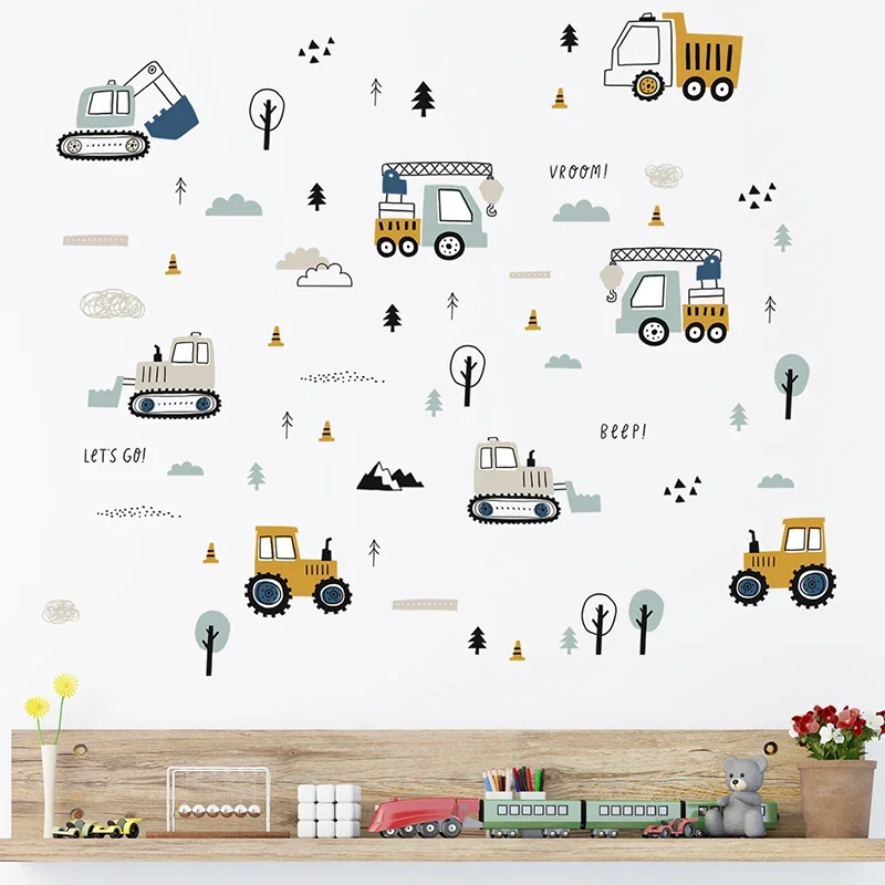 Hand Drawn Cute Cars Cargo Tru - Baby Nursery Design review and price