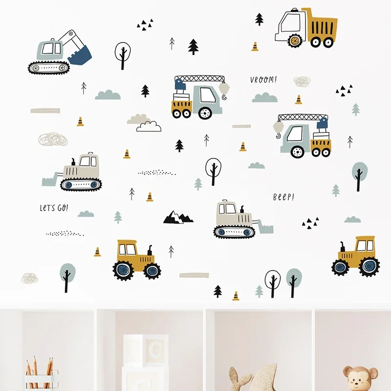 Hand Drawn Cute Cars Cargo Tru - Baby Nursery Design review and price