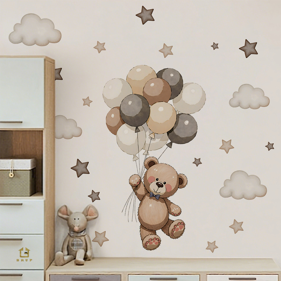 Adorable Teddy Bear Wall Decal - Baby Nursery Design review and price