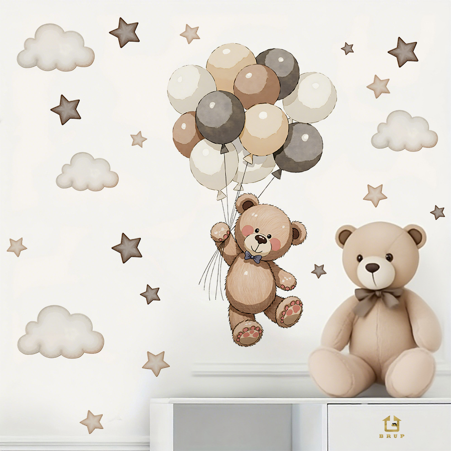Adorable Teddy Bear Wall Decal - Baby Nursery Design review and price
