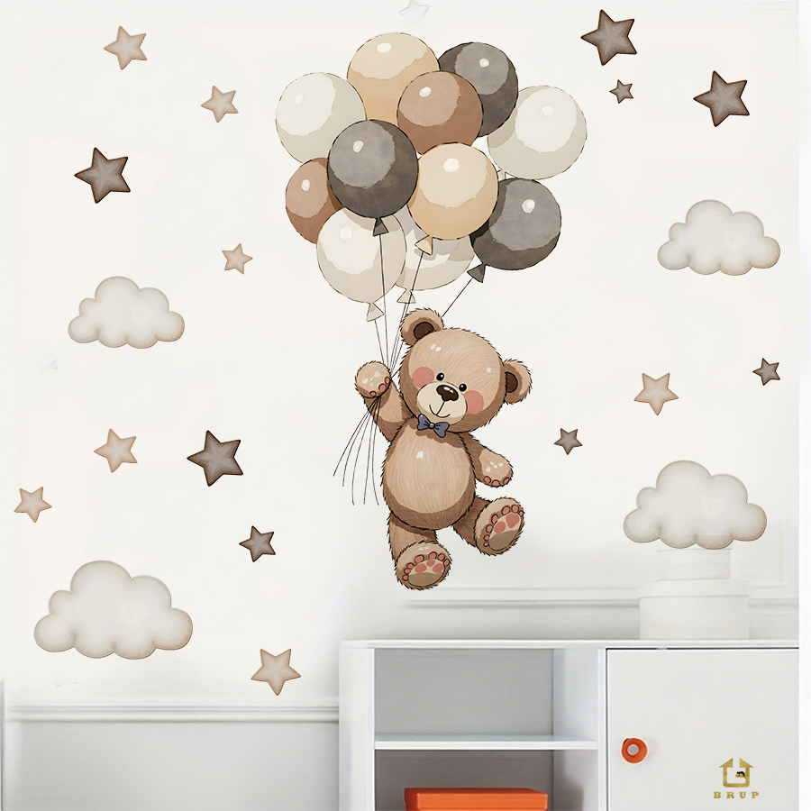 Adorable Teddy Bear Wall Decal - Baby Nursery Design review and price