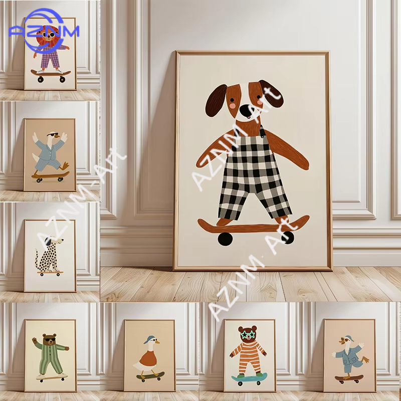 1PC Funny Animal Skateboarding - Baby Nursery Design review and price
