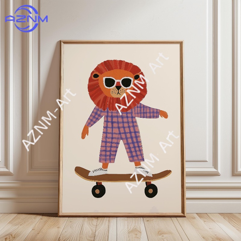 1PC Funny Animal Skateboarding - Baby Nursery Design review and price