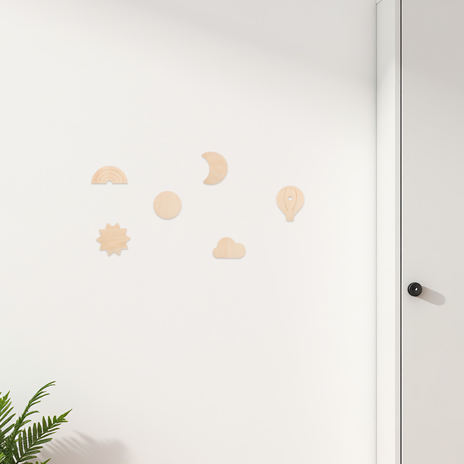 6Pcs Wooden Wall Stickers Sky  - Baby Nursery Hot Air Balloon Theme review and price