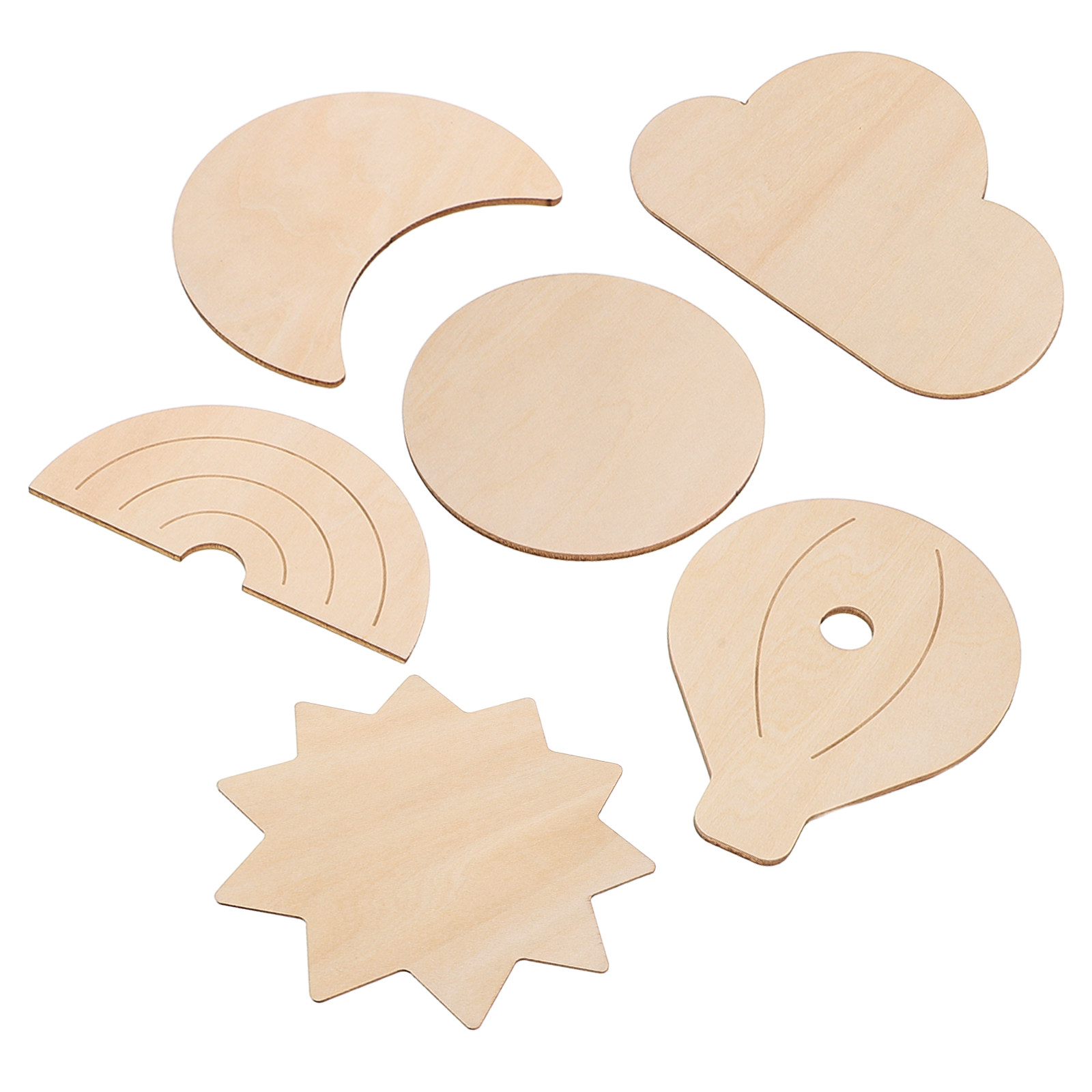 6Pcs Wooden Wall Stickers Sky  - Baby Nursery Hot Air Balloon Theme review and price